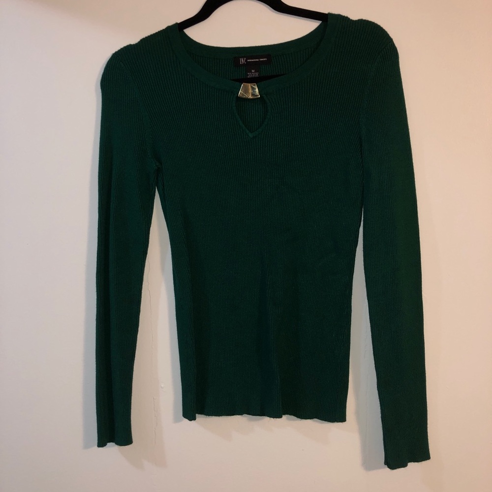 MACYS - INTERNATIONAL CONCEPTS GREEN L/S SWEATER